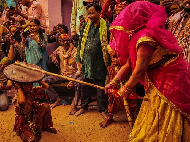 Lathmar Holi: a lathi meets a shield